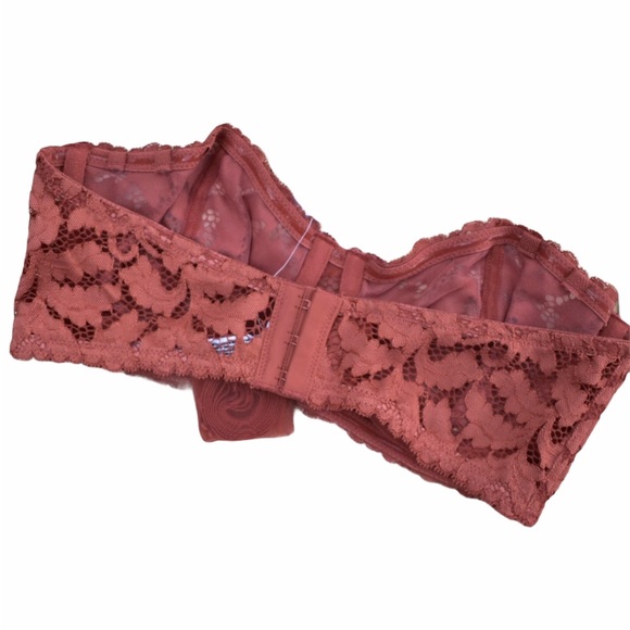 FREE PEOPLE Lace Bra Love Letters Convertible Straps Strapless Halter Red NWT - Picture 4 of 15